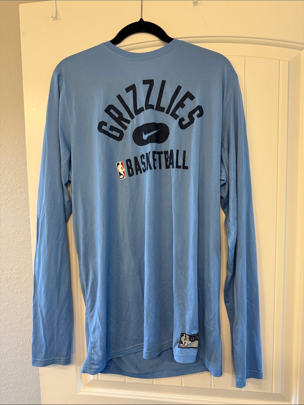 Nike Light Blue Grizzlies Long Sleeve Basketball Tee